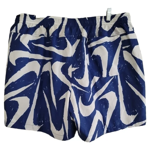 Nike City Edition Woven Printed Logo Shorts XXL Blue White Swim Trunk - Picture 4 of 10